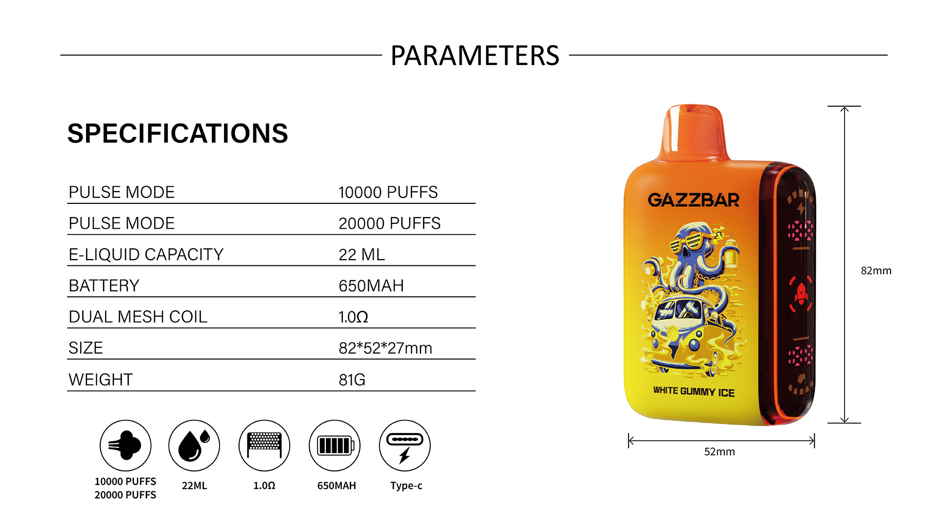 gazzbar rocket parameters