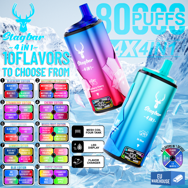 Stag Bar 4 in 1 Flavor 80k Puffs Vape Device - Image 10