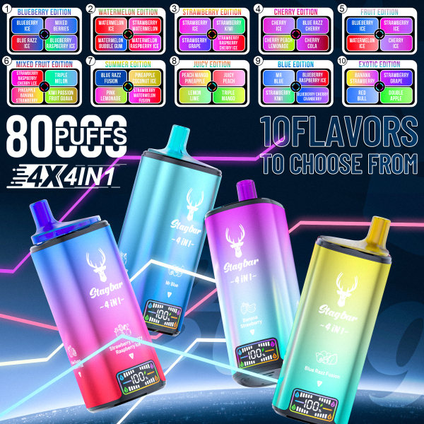 Stag Bar 4 in 1 Flavor 80k Puffs Vape Device - Image 9