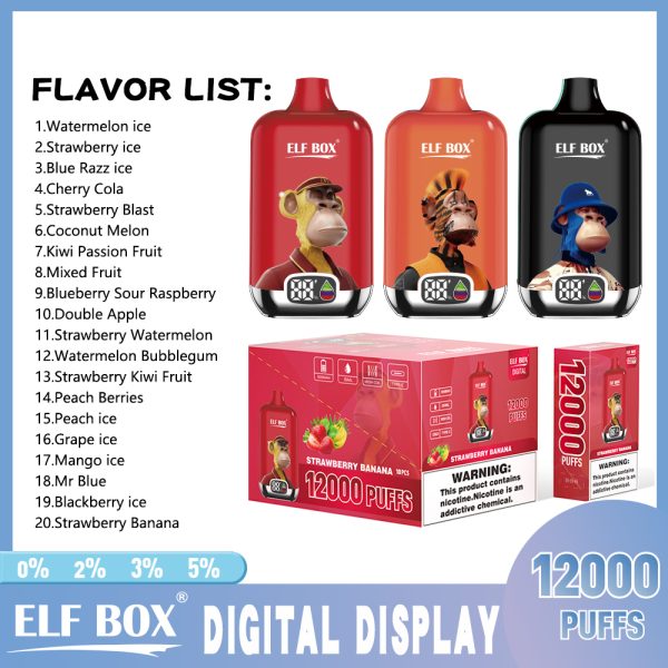 Elf Box Digital 12000 Puffs Disposable Vape with Digital Display - Image 5
